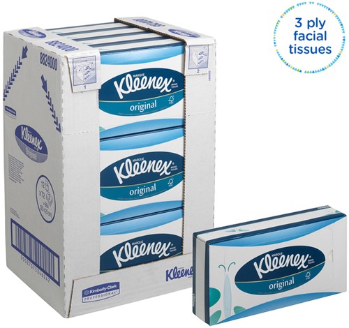 Facial tissues Kleenex 3-laags standaard 12x72stuks wit 8824-2