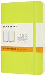 Notitieboek Moleskine pocket 90x140mm lijn soft cover lemon green