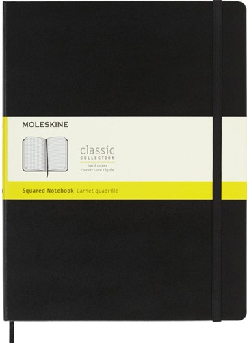 Notitieboek Moleskine XL 190x250mm ruit 5x5 hard cover zwart