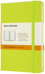 Notitieboek Moleskine pocket 90x140mm lijn hard cover lemon green