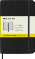 Notitieboek Moleskine pocket 90x140mm ruit 5x5mm soft cover zwart