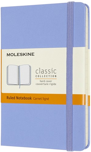 Notitieboek Moleskine pocket 90x140mm lijn hard cover hydrangea blue