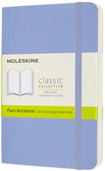 Notitieboek Moleskine pocket 90x140mm blanco soft cover hydrangea blue