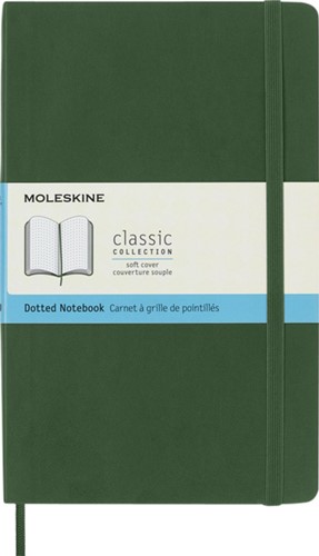 Notitieboek Moleskine large 130x210mm dots soft cover myrtle green