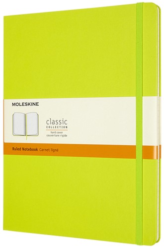 Notitieboek Moleskine XL 190x250mm lijn hard cover lemon green