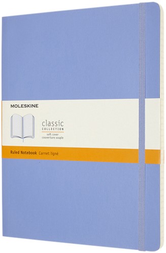 Notitieboek Moleskine XL 190x250mm lijn soft cover hydrangea blue