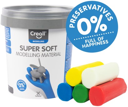 Klei Creall supersoft rood/blauw/groen/geel/wit 450gr