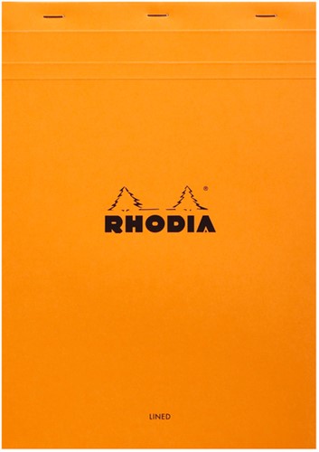 Schrijfblok Rhodia A4 lijn 80 vel 80gr oranje