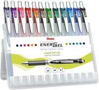 Gelschrijver Pentel BL77 Energel medium assorti etui à 12 stuks-2