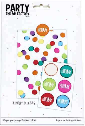 Uitdeelzakjes Haza Festive Colors met stickers 6 stuks-3