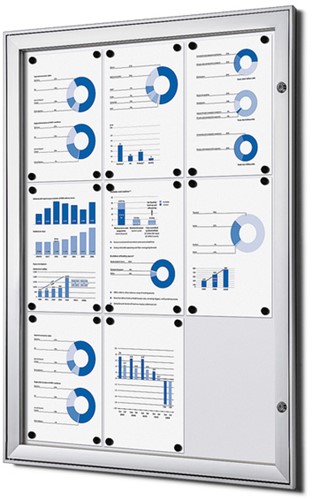 Vitrinebord Quantore luxe 9x A4 zilver