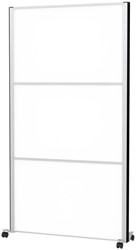Scheidingswand MAUL akoestiek 100x180 whiteboard alum.frame mobiel