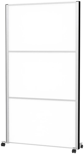 Scheidingswand MAUL akoestiek 100x180 whiteboard alum.frame mobiel