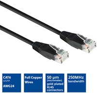 Kabel ACT CAT6 Network koper 0.9 meter zwart-1