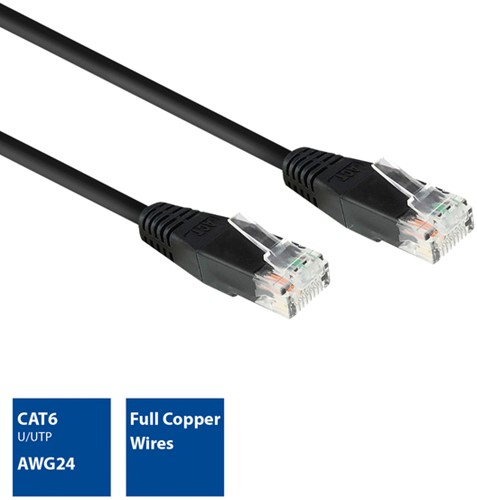 Kabel ACT CAT6 Network koper 5 meter zwart-3