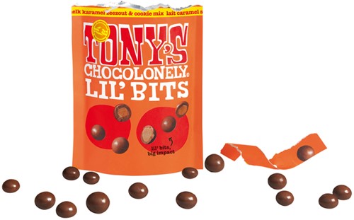 Chocolade Tony's Chocolonely Lil'Bits melk karamel zeezout biscuit 120 gram-2