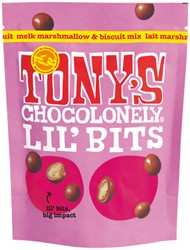Chocolade Tony's Chocolonely Lil'Bits melk marshmellow biscuit 120 gram