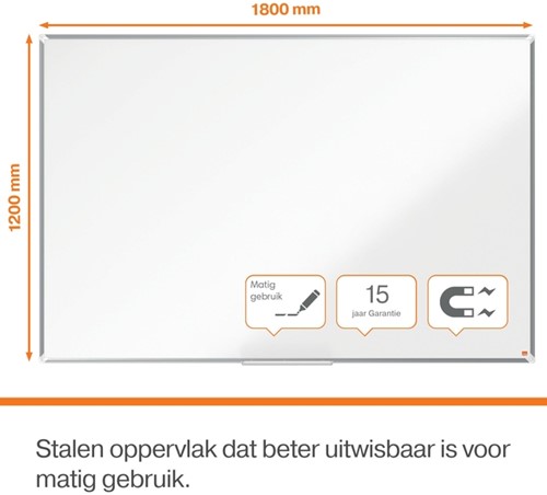 Whiteboard Nobo Premium Plus 120x180cm staal-12