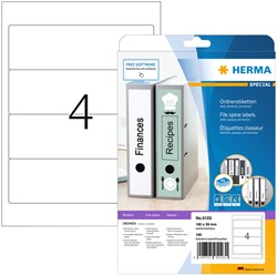 Rugetiket HERMA 5123 192x59mm zelfklevend wit 100 etiketten