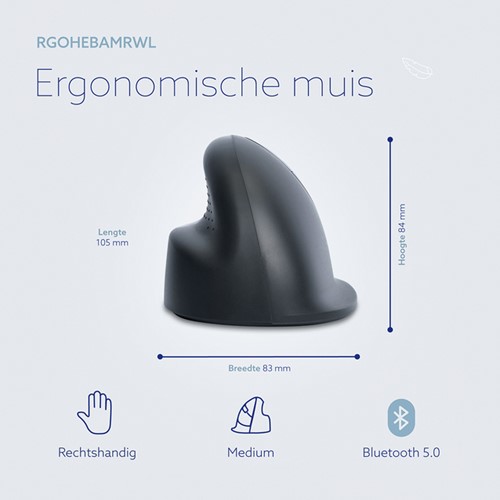 Muis R-Go Ergonomisch HE Basic Wireless Rechts M-6