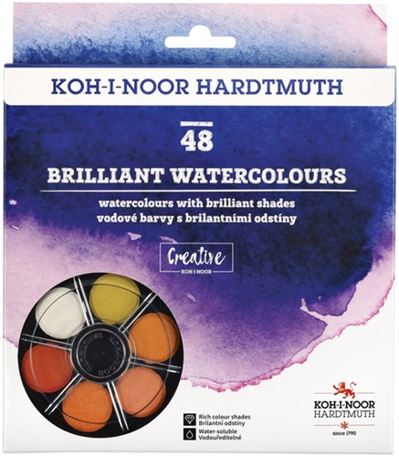 Waterverf Koh-i-Noor briljant ass blister à 48 kleuren