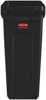 Afvalbak Rubbermaid Slim Jim Vented met luchtsleuven 60liter bruin-2