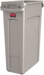 Afvalbak Rubbermaid Slim Jim Vented met luchtsleuven 87liter beige