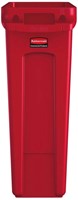 Afvalbak Rubbermaid Slim Jim Vented met luchtsleuven 87liter rood-2