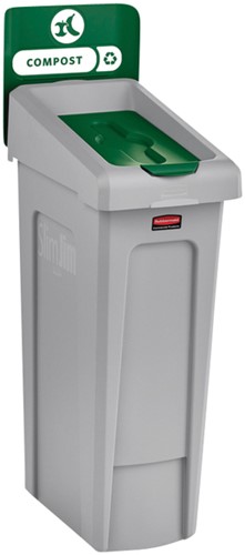 Deksel Rubbermaid Slim Jim Recyclestation gesloten groen-2