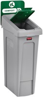 Deksel Rubbermaid Slim Jim Recyclestation gesloten groen-3