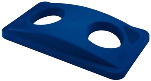 Deksel Rubbermaid Slim Jim Vented inwerpopening voor flesjes en blikjes blauw