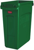 Afvalbak Rubbermaid Slim Jim Vented met luchtsleuven 60L groen