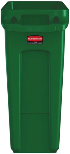 Afvalbak Rubbermaid Slim Jim Vented met luchtsleuven 60L groen-2