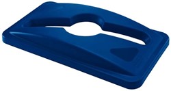 Deksel Rubbermaid Slim Jim Vented inwerpopening voor gemengde recycling blauw