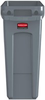 Afvalbak Rubbermaid Slim Jim Vented met luchtsleuven 60liter grijs-2