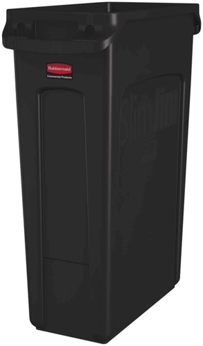 Afvalbak Rubbermaid Slim Jim Vented met luchtsleuven 87liter bruin