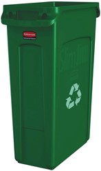 Afvalbak Rubbermaid Slim Jim Vented met luchtsleuven 87liter groen