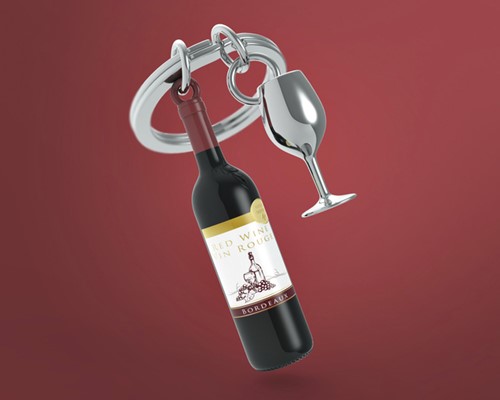 Sleutelhanger Metalmorphose rode wijn-3
