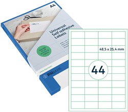Etiket Rillprint 48.5x25.4mm mat transparant 1100 etiketten