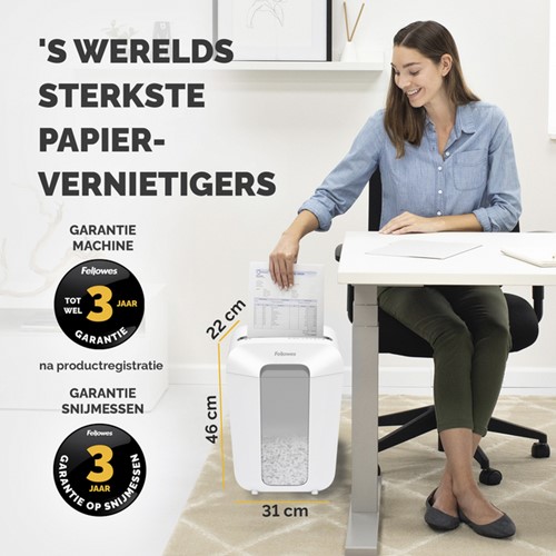 Papiervernietiger Fellowes Powershred LX70 snippers 4x40mm wit-4