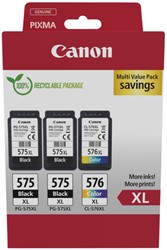 Inktcartridge Canon PG-575XL + CL-576XL 2x zw+kleur