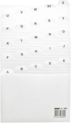 Tabkaart Han alfabet A6 HA-986 lichtgrijs-2