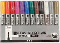 Glas- & Porseleinstiften Creativ Company 1-2mm set à 12 kleuren-2