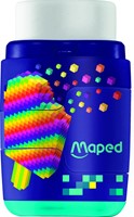 Puntenslijper Maped Pixel Party Connect 2-gaats met gum display à 20 stuks-3