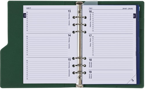 Organizer Kalpa Clipbook A5 inclusief agenda 2025-2026 7dagen/2pagina's groen-1