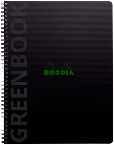 Notitieboek Rhodia Greenbook A4+ lijn 4-gaats 180 pagina's 90gr zwart-2