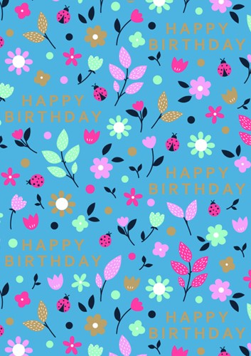 Inpakpapier Stewo Happy Birthday 200x70cm  assorti-1