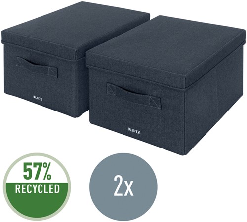 Opbergdoos Leitz gestoffeerd met deksel 285x203x380mm grijs 2 st-2