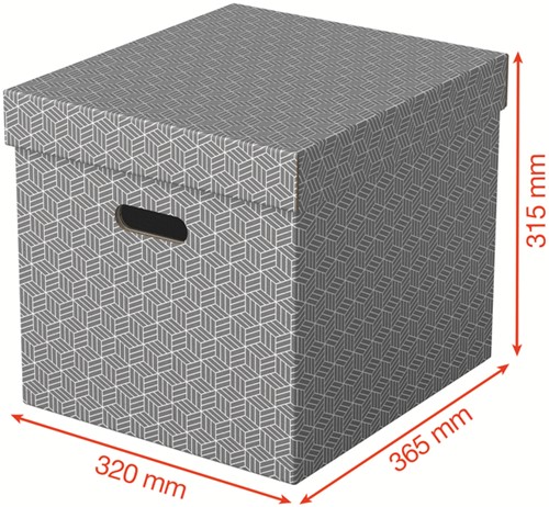 Opbergdoos Esselte home kubus 320x315x365mm grijs 3 stuks-3