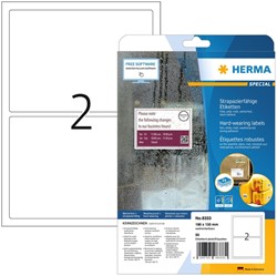 Etiket HERMA 8333 190x135mm weerbestendig wit 50 etiketten
